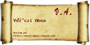 Váczi Absa névjegykártya